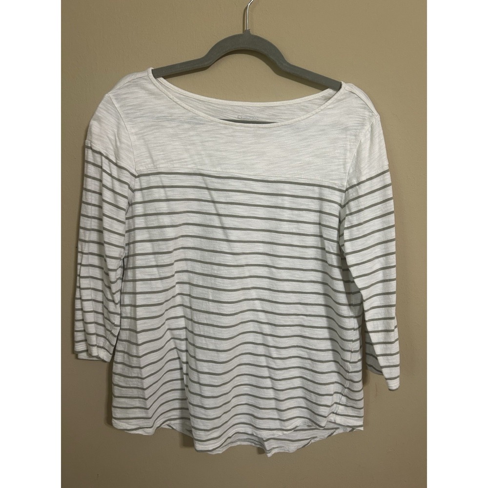 "The Ultimate Tee" Shirt, Size 2 (US Large), Ivory/ Olive Green  Pre-Owned